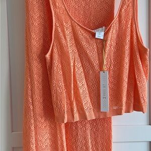 Orange Knit Two-Piece Set